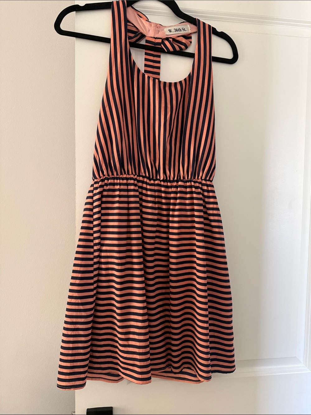 Girls' Pink and Navy Striped Dress